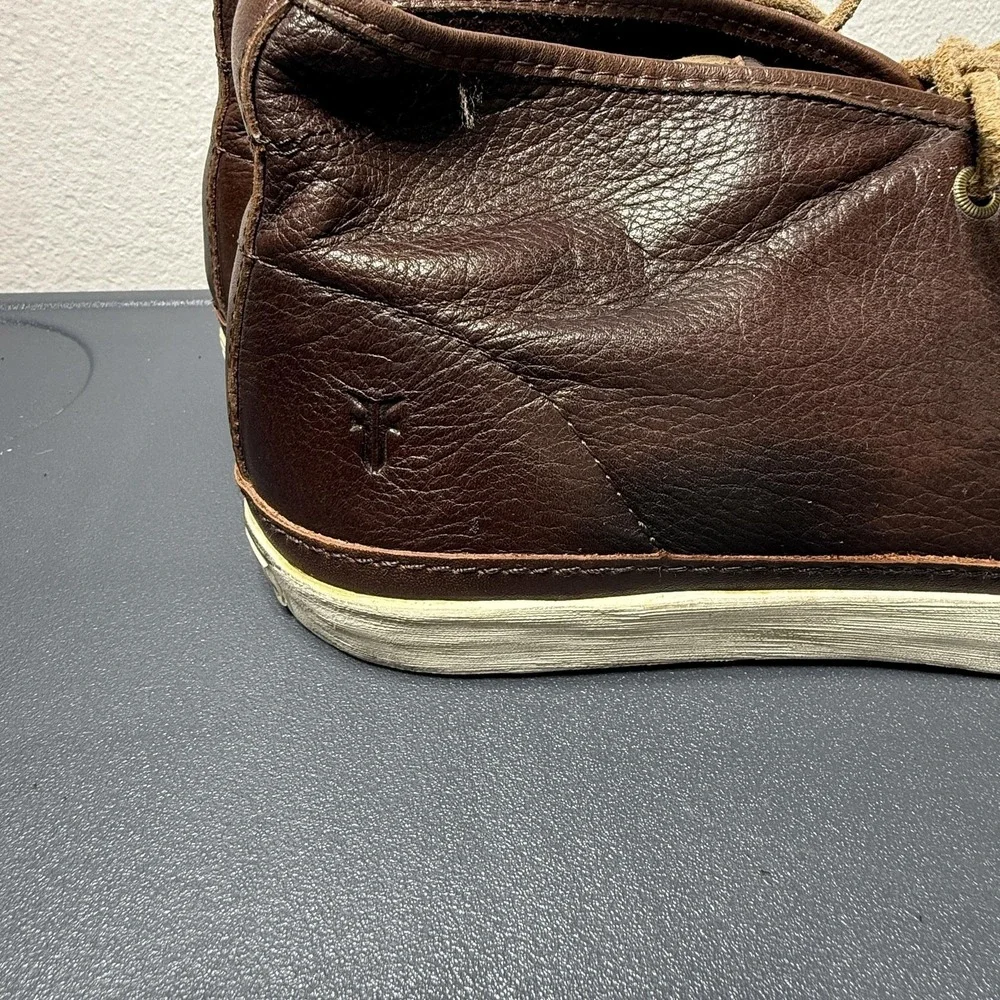 Frye Shoes Mens‎ Size 11.5 45 Brown Leather Lace Up Chukka Casual Sneakers